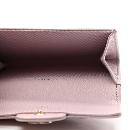 Chanel Caviar Quilted Flap Card Holder Wallet Light Pink 5 of 8