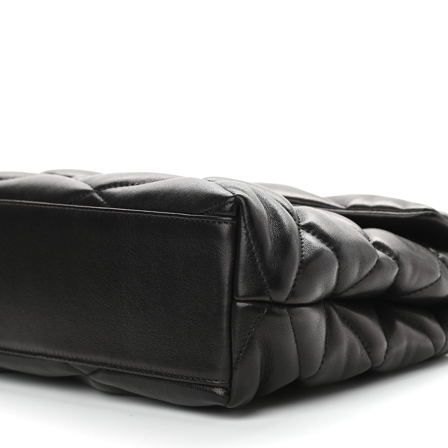 Lambskin Quilted Sade Puffer Envelope Clutch Black