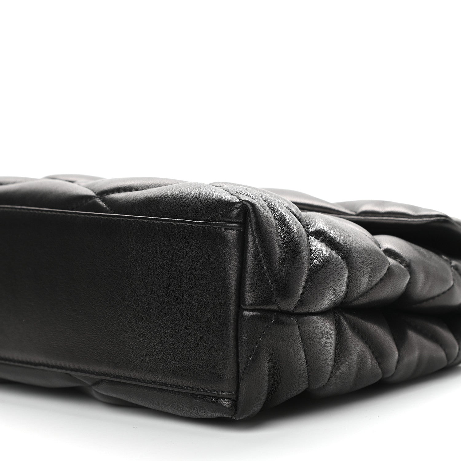 Saint Laurent Lambskin Quilted Sade Puffer Envelope Clutch Black 9 of 9
