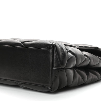 Saint Laurent Lambskin Quilted Sade Puffer Envelope Clutch Black 9 of 9