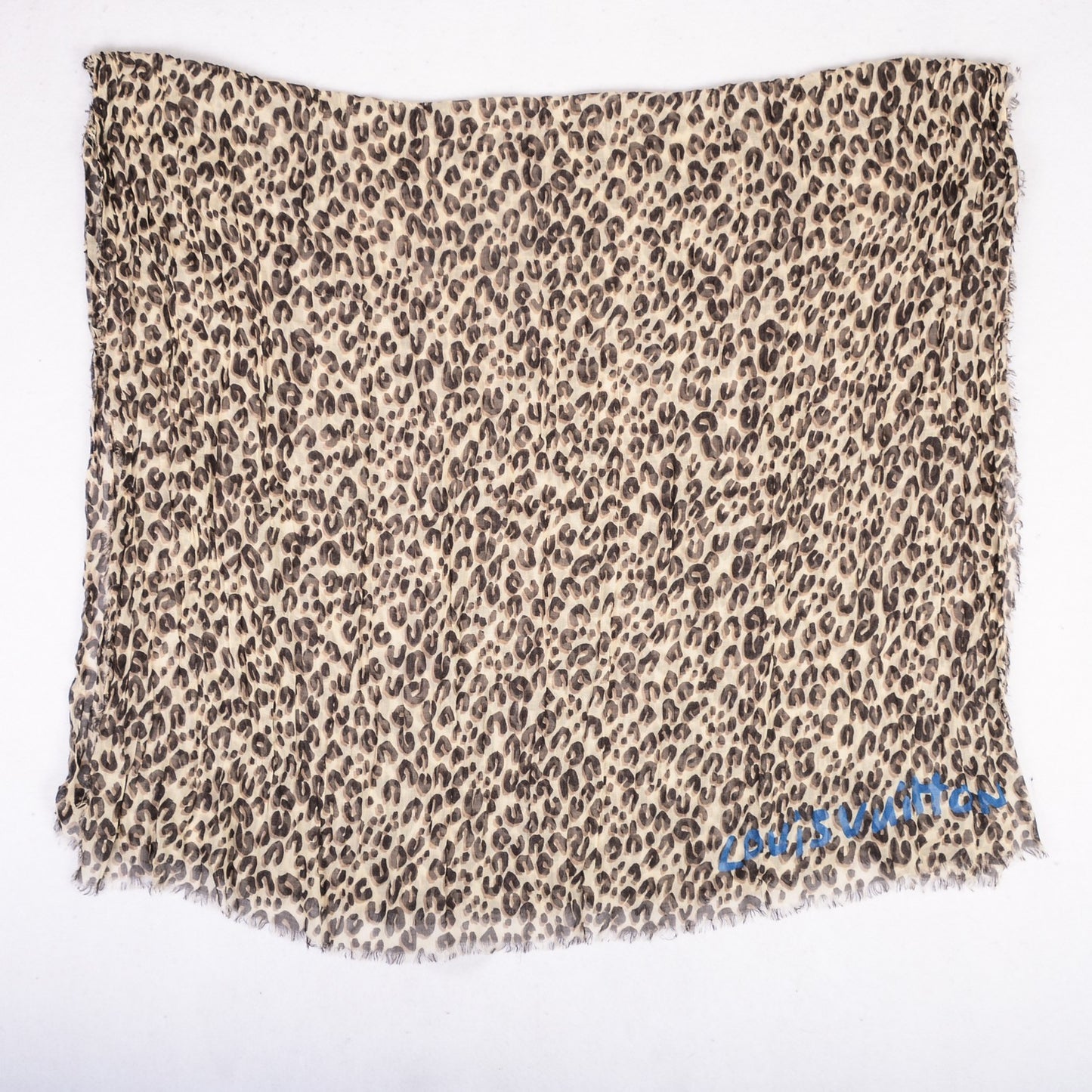 Cashmere Silk Leopard Stole Beige