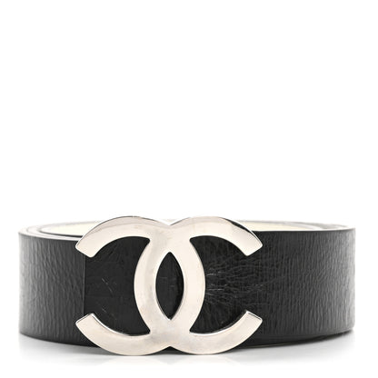 Chanel Patent Calfskin CC Reversible Belt 90 36 Black White 1 of 8