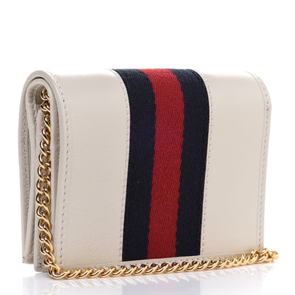 Gucci Calfskin Web Rajah Chain Card Case Wallet White 2 of 7