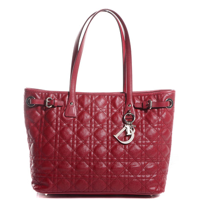 Christian Dior Coated Canvas Cannage Small Panarea Tote Red 1 of 7