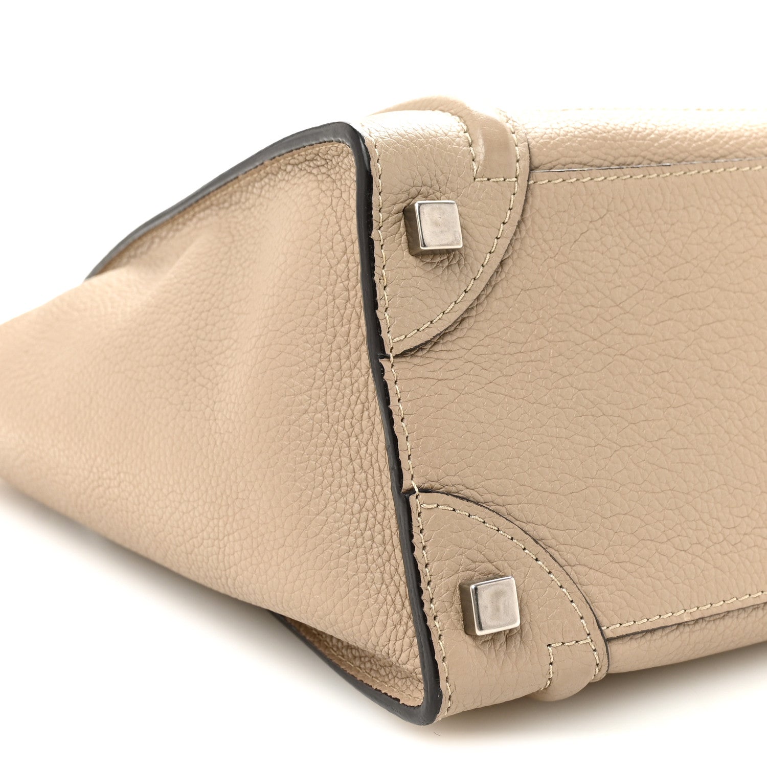 Celine Drummed Calfskin Micro Luggage Dune 9 of 10