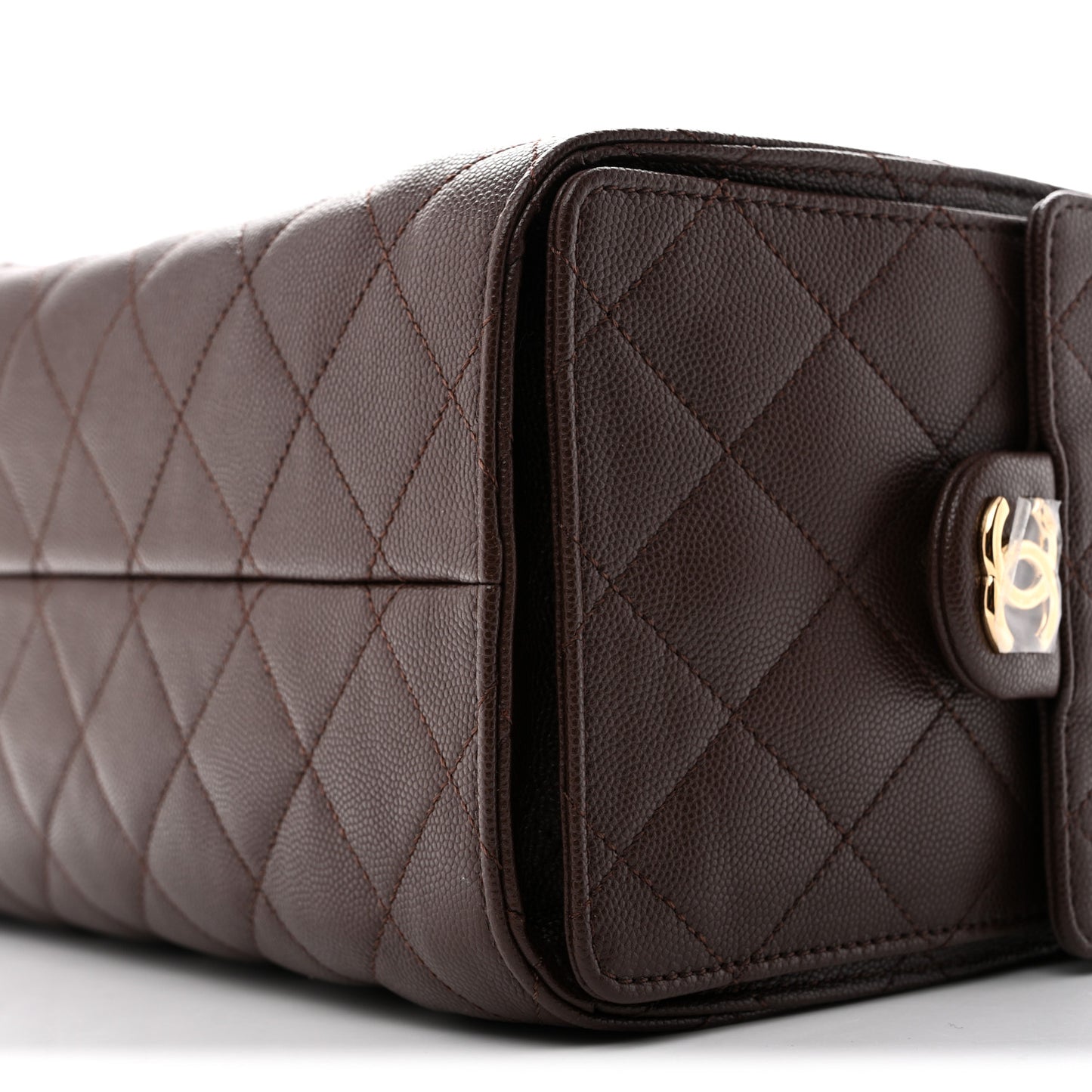 Caviar Quilted Small Chanel 25 Handbag Dark Brown