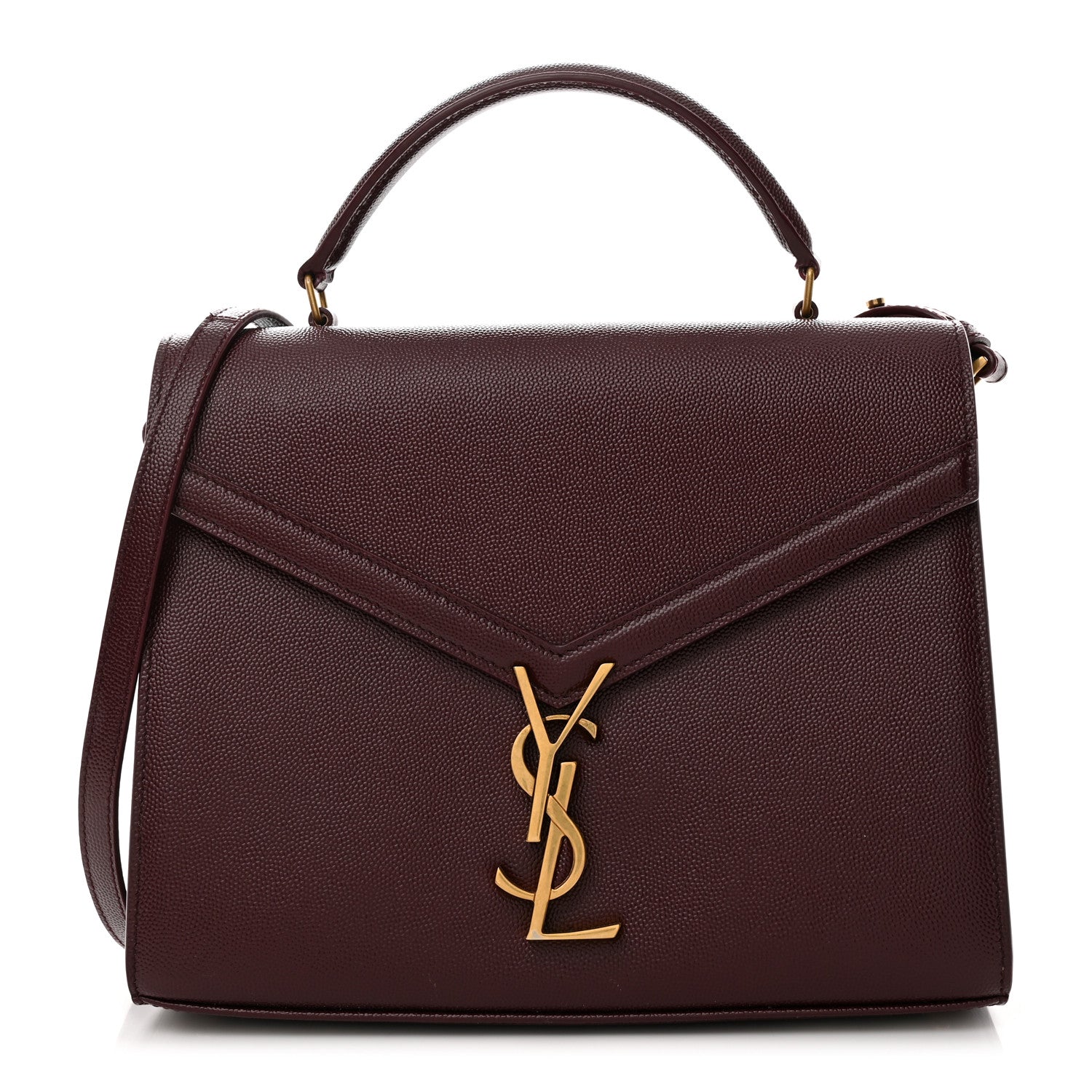 Saint Laurent Grain de Poudre Medium Classic Monogram Cassandra Top Handle Rouge Legion 1 of 14