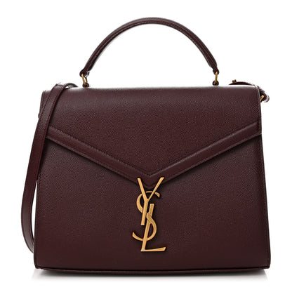Saint Laurent Grain de Poudre Medium Classic Monogram Cassandra Top Handle Rouge Legion 1 of 14