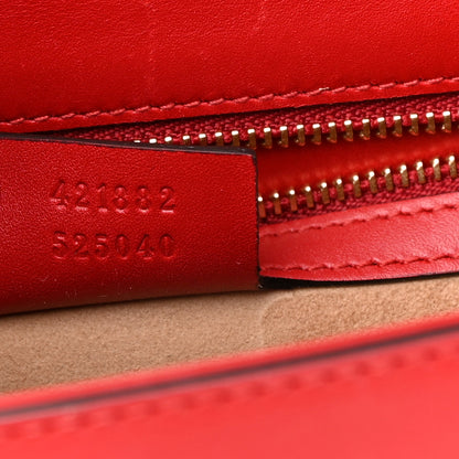 Gucci Calfskin Sylvie Top Handle Bag Hibiscus Red 7 of 20