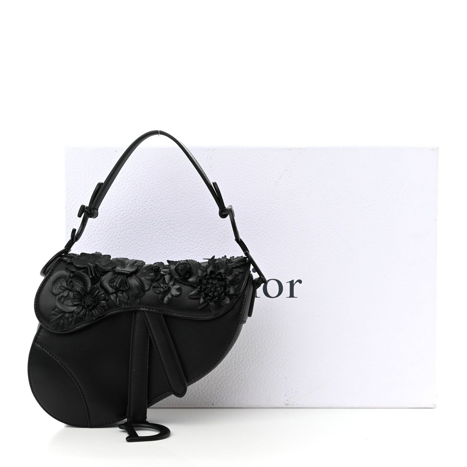 Christian Dior Lambskin Mini 3D Floral Saddle Bag Black 13 of 13
