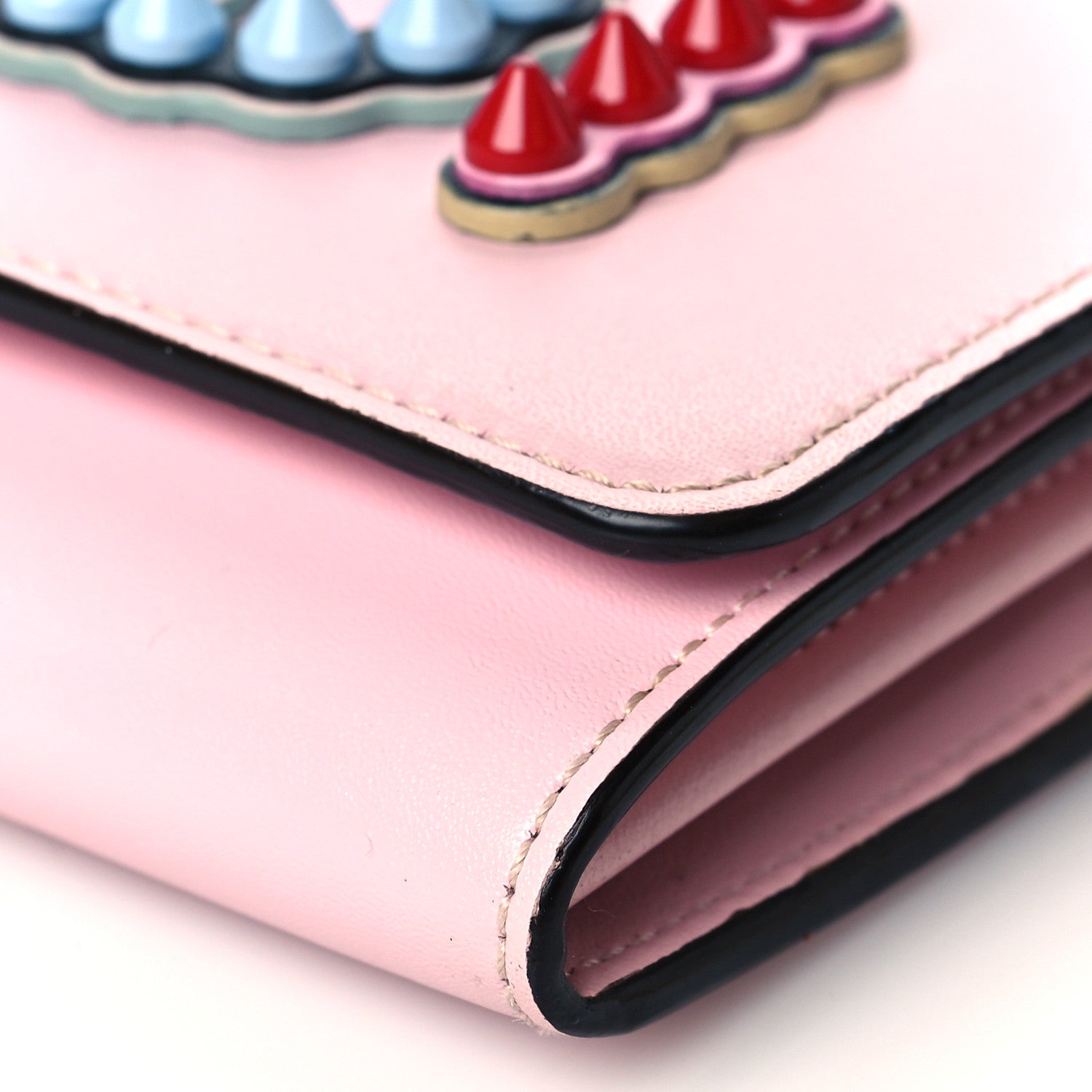 Fendi Vitello Liberty Fun Fair Studded Continental Wallet On Chain Peonia Multicolor 8 of 11
