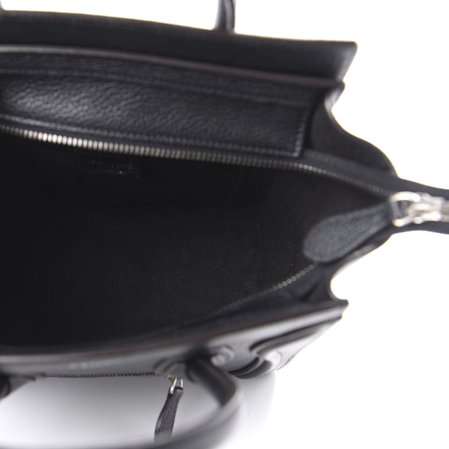 Drummed Calfskin Nano Luggage Black