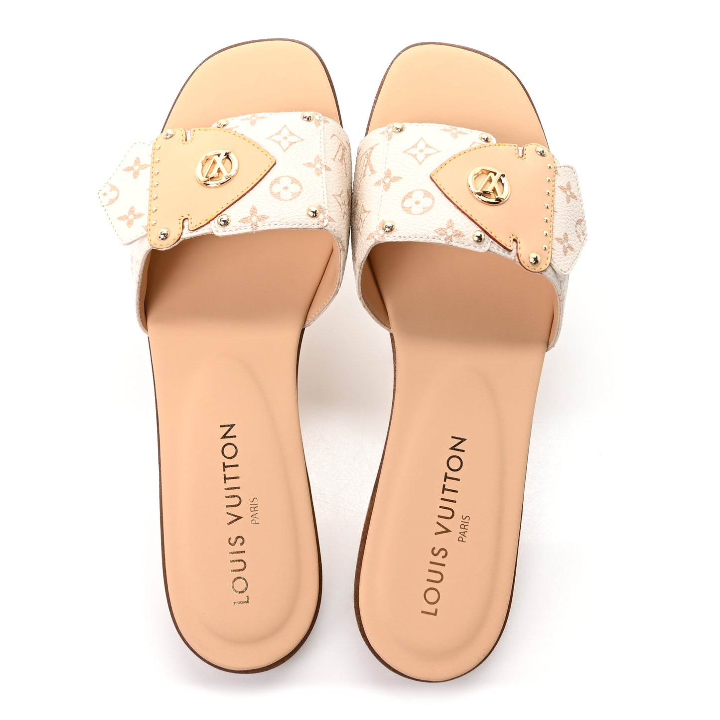 Monogram LV Frame Flat Mule 40 Dune Beige