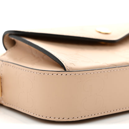 Gucci Calfskin GG Super Mini Debossed Chain Wallet Light Beige 9 of 10