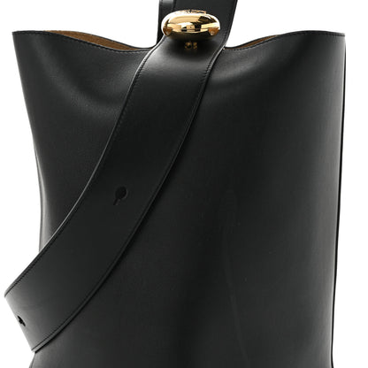 Loewe Smooth Calfskin Medium Pebble Bucket Bag Black 7 of 10
