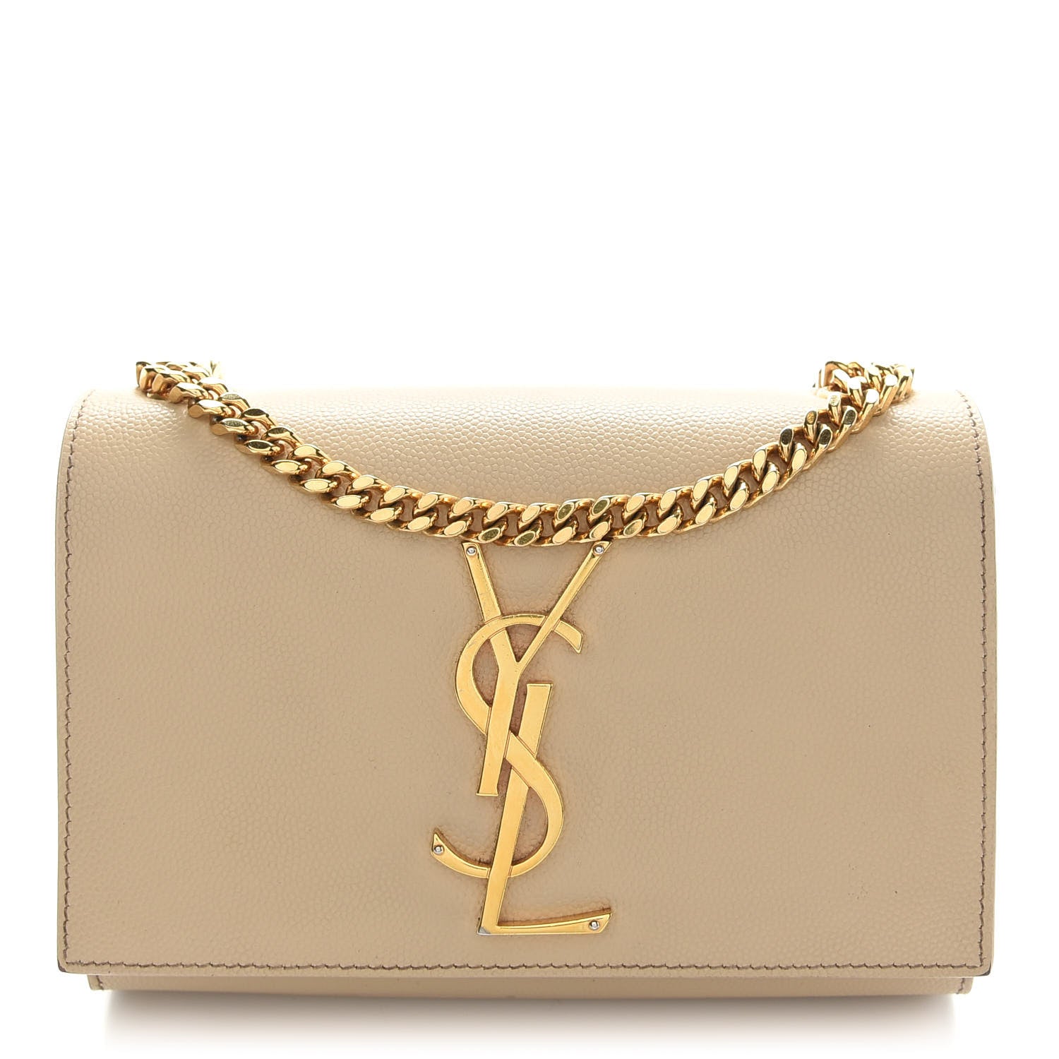 Saint Laurent Grain De Poudre Small Monogram Kate Satchel Nude Powder 1 of 9