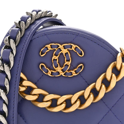 Chanel Lambskin Quilted Chanel 19 Round Clutch With Chain Purple 8 of 10
