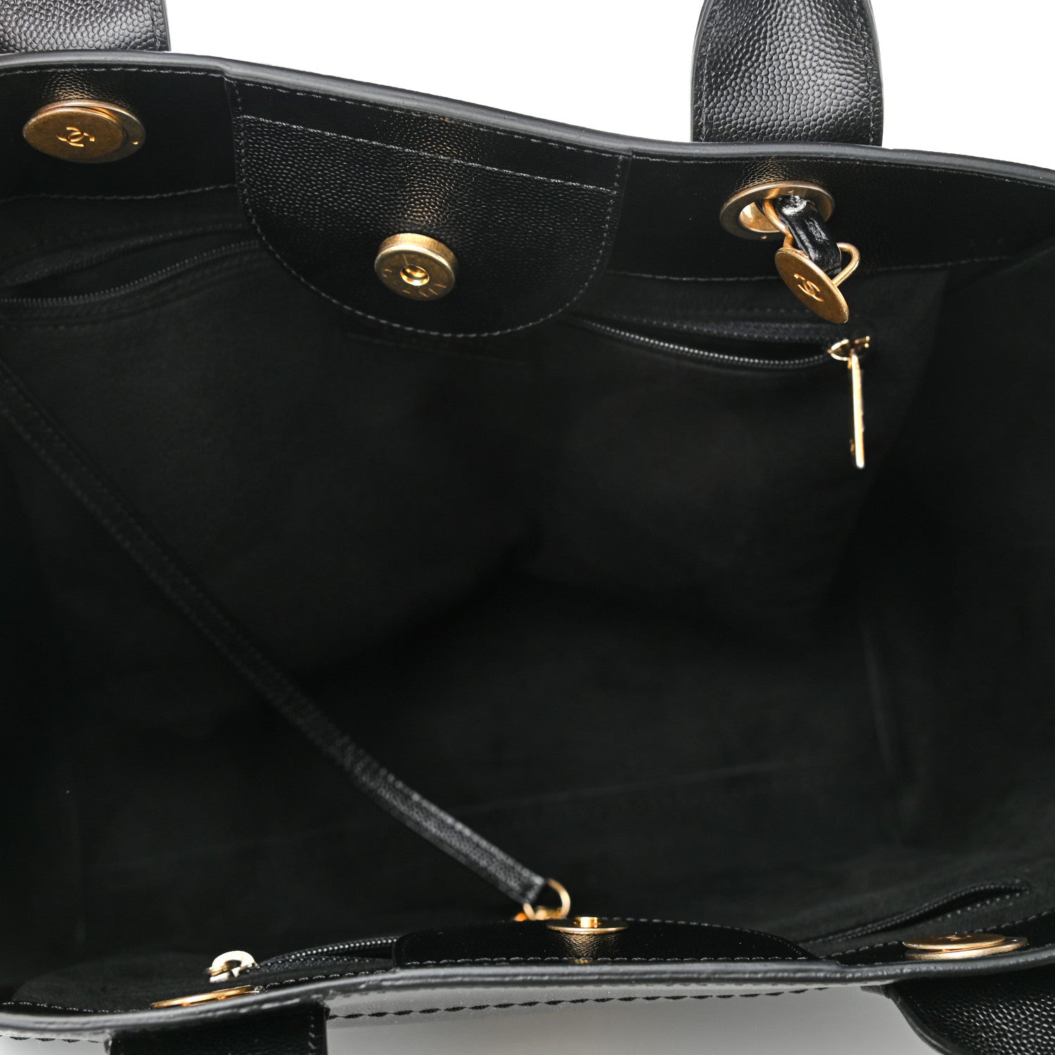 Chanel Caviar Small Studded Deauville Tote Black 5 of 10