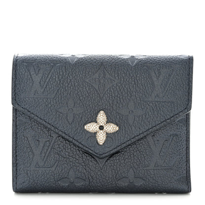 Louis Vuitton Empreinte Monogram Flower Victorine Wallet Navy Blue 1 of 7