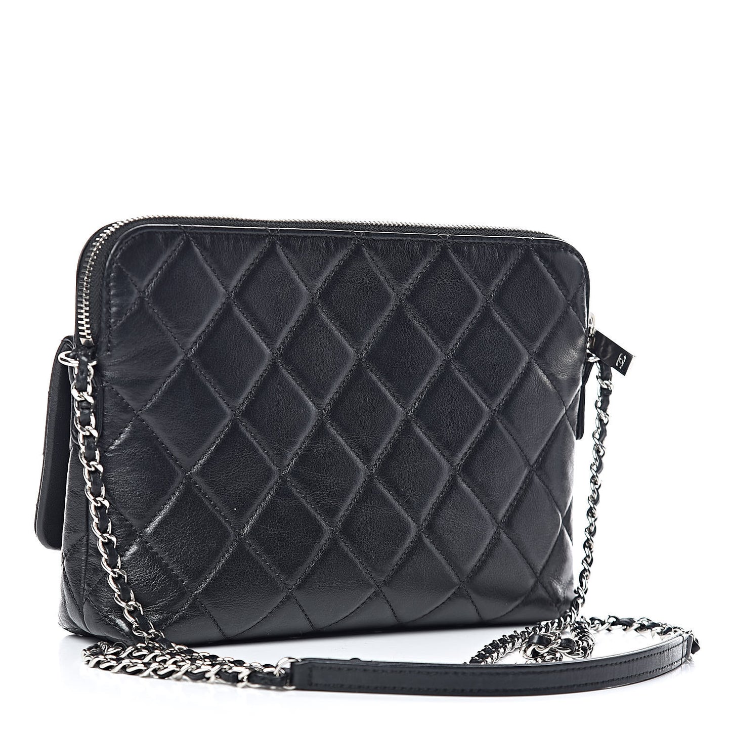 Lambskin Quilted Crossbody Black