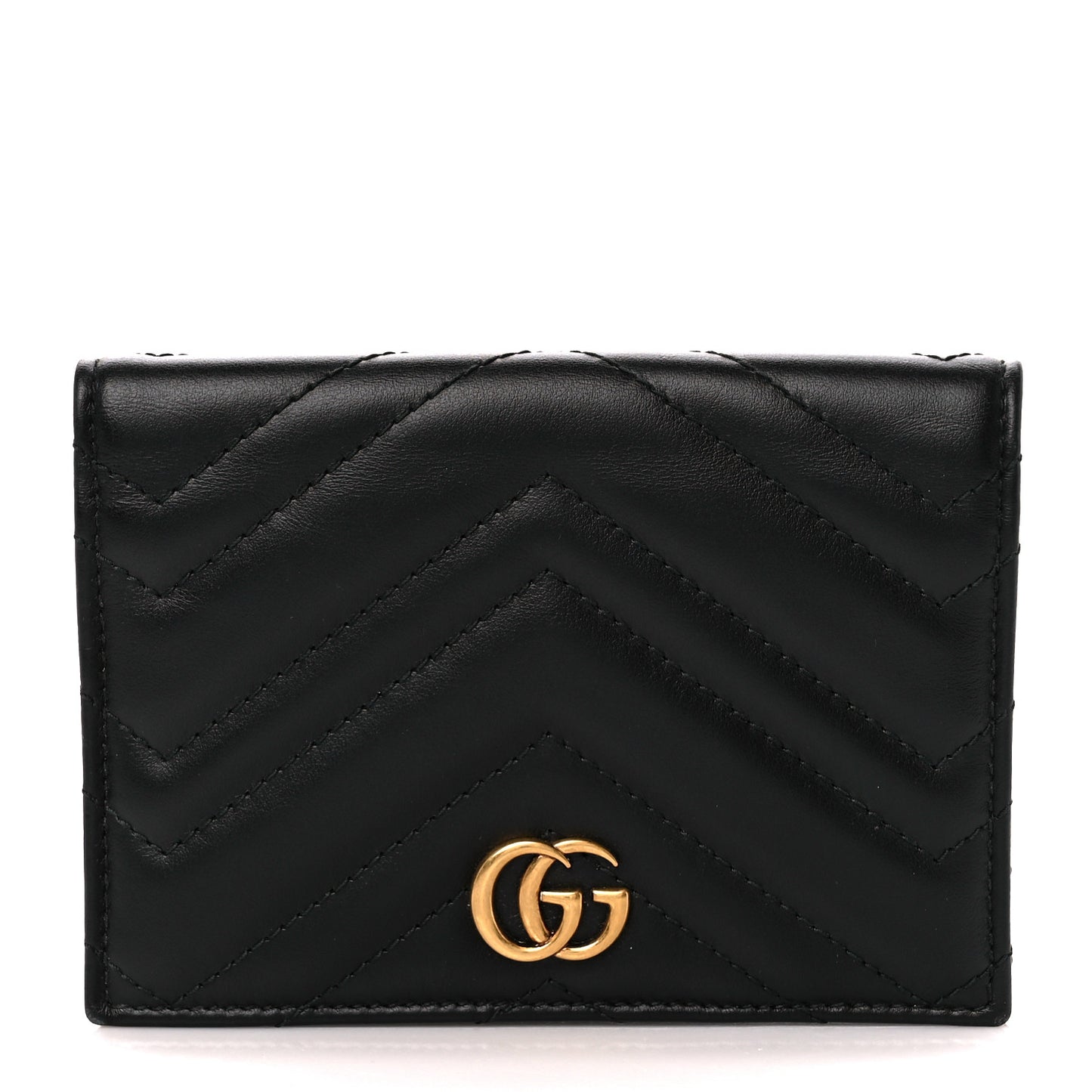 Calfskin Matelasse GG Marmont Passport Case Black