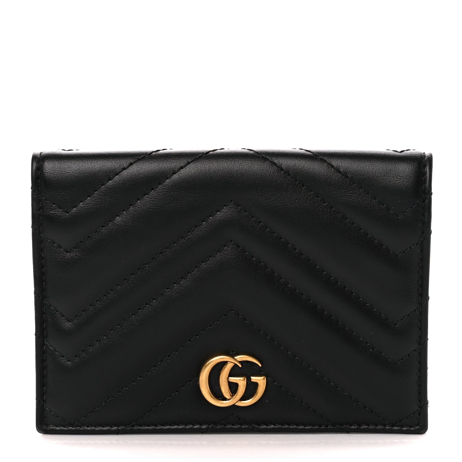 Gucci Calfskin Matelasse GG Marmont Passport Case Black 1 of 10