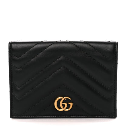 Gucci Calfskin Matelasse GG Marmont Passport Case Black 1 of 10