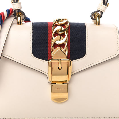 Gucci Calfskin Mini Sylvie Top Handle Bag White 8 of 12