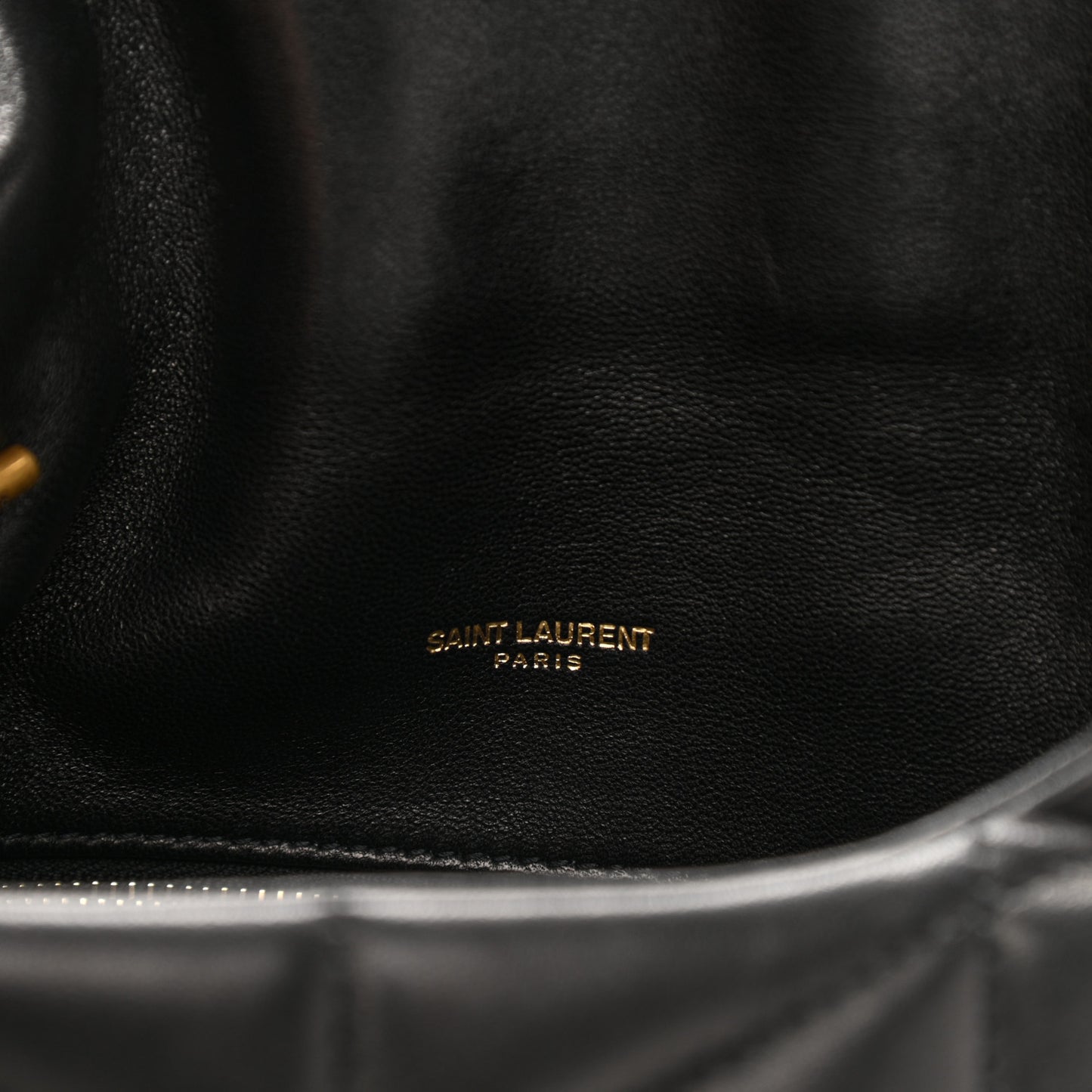 Lambskin Quilted Toy Loulou Puffer Monogram Chain Satchel Black