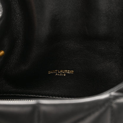 Saint Laurent Lambskin Quilted Toy Loulou Puffer Monogram Chain Satchel Black 6 of 11