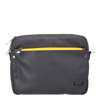Fendi Nylon Vitello Century Opaco Mini Bug Eyes Flat Messenger  Mud Asfalto Sole 1 of 10