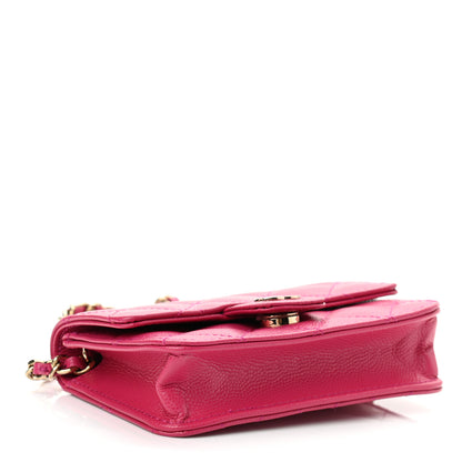 Chanel Caviar Quilted Mini Chain Bag Dark Pink 3 of 11