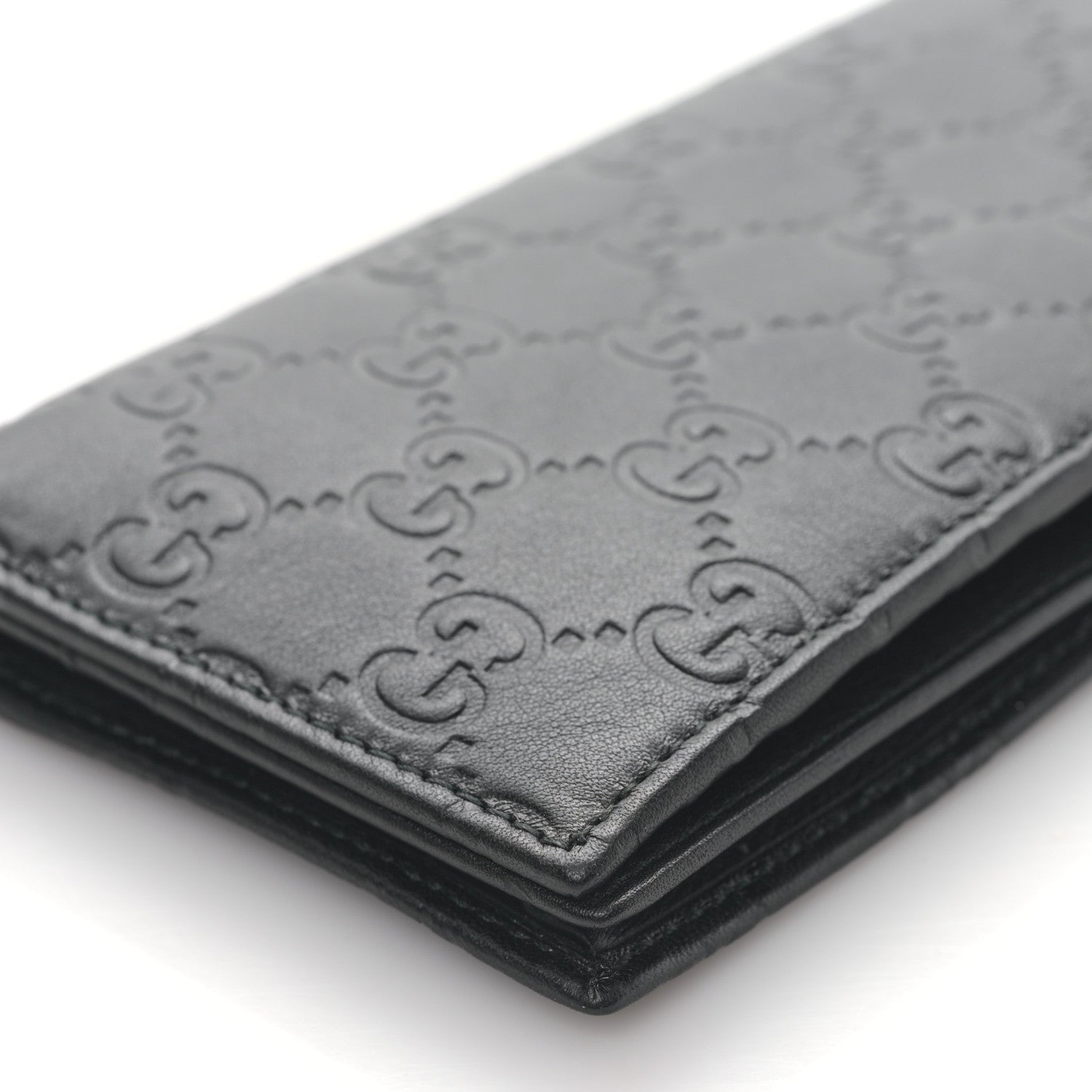 Gucci Guccissima Continental Long Flap Wallet Black 8 of 9