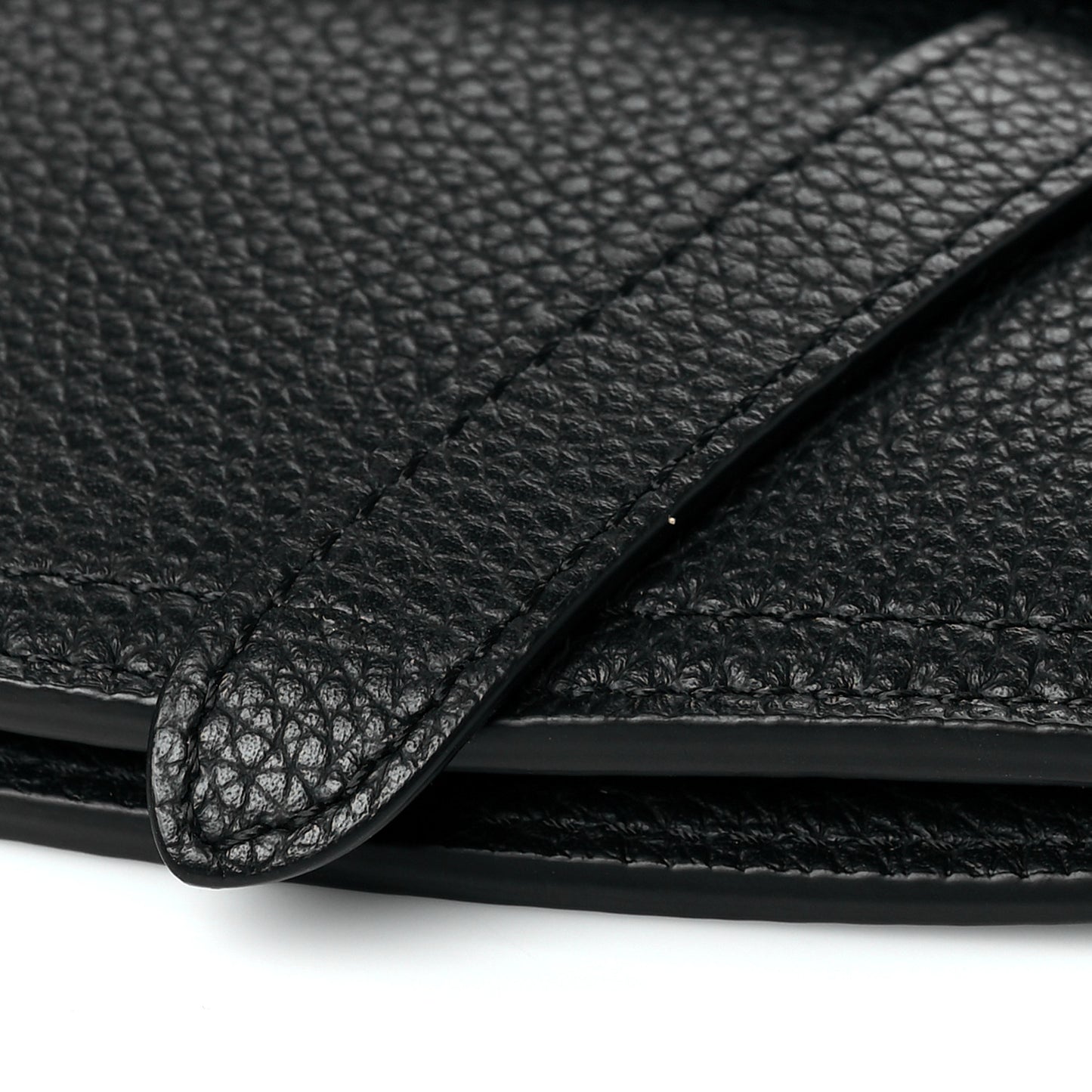 Grained Calfskin Saddle Pouch Belt Bag Black