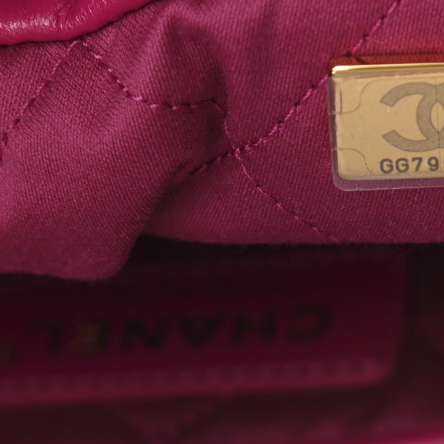 Chanel Shiny Calfskin Quilted Small Chanel 22 Dark Pink 8 of 12