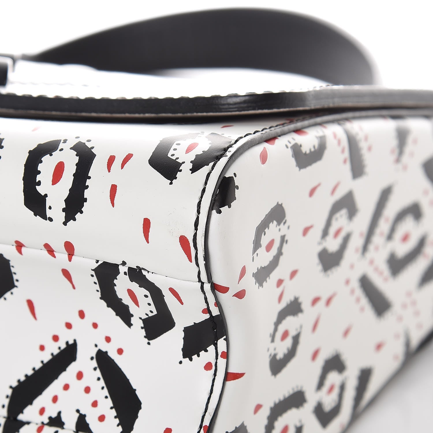 Louis Vuitton Calfskin Graphic Print Twist Shoulder Bag MM White Black 11 of 14