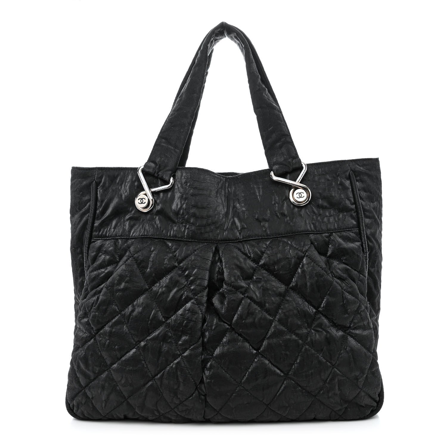 Chanel Crinkled Coated Canvas Le Marais Large Tote Black 1 of 10