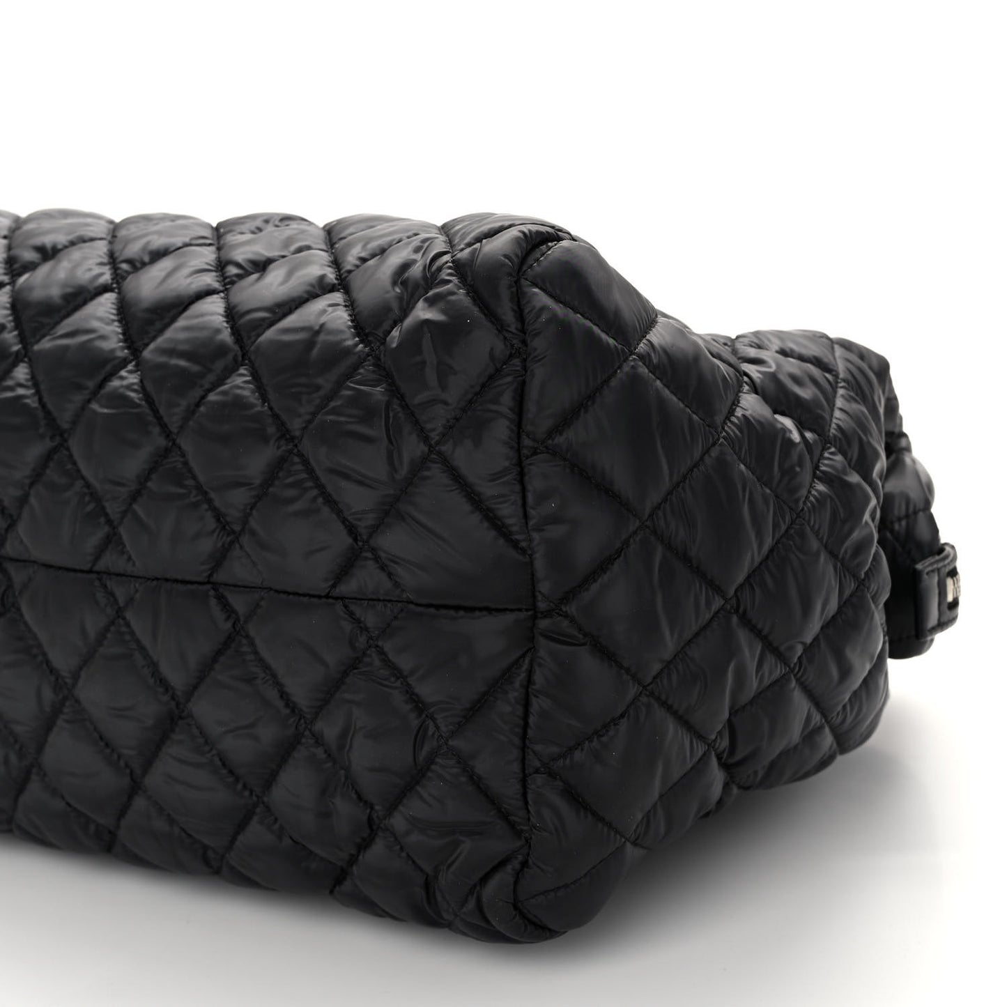 Nylon Quilted Medium Coco Cocoon Tote Black