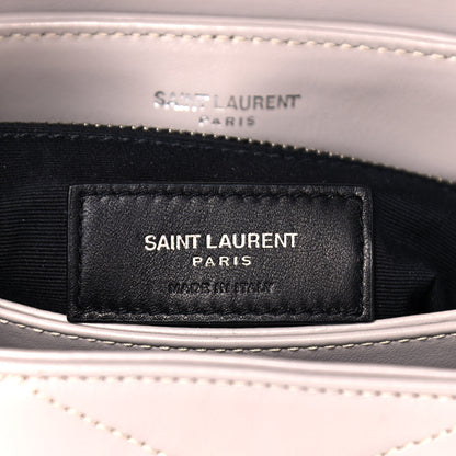 Saint Laurent Calfskin Y Quilted Monogram Toy Loulou Satchel Granite 6 of 13