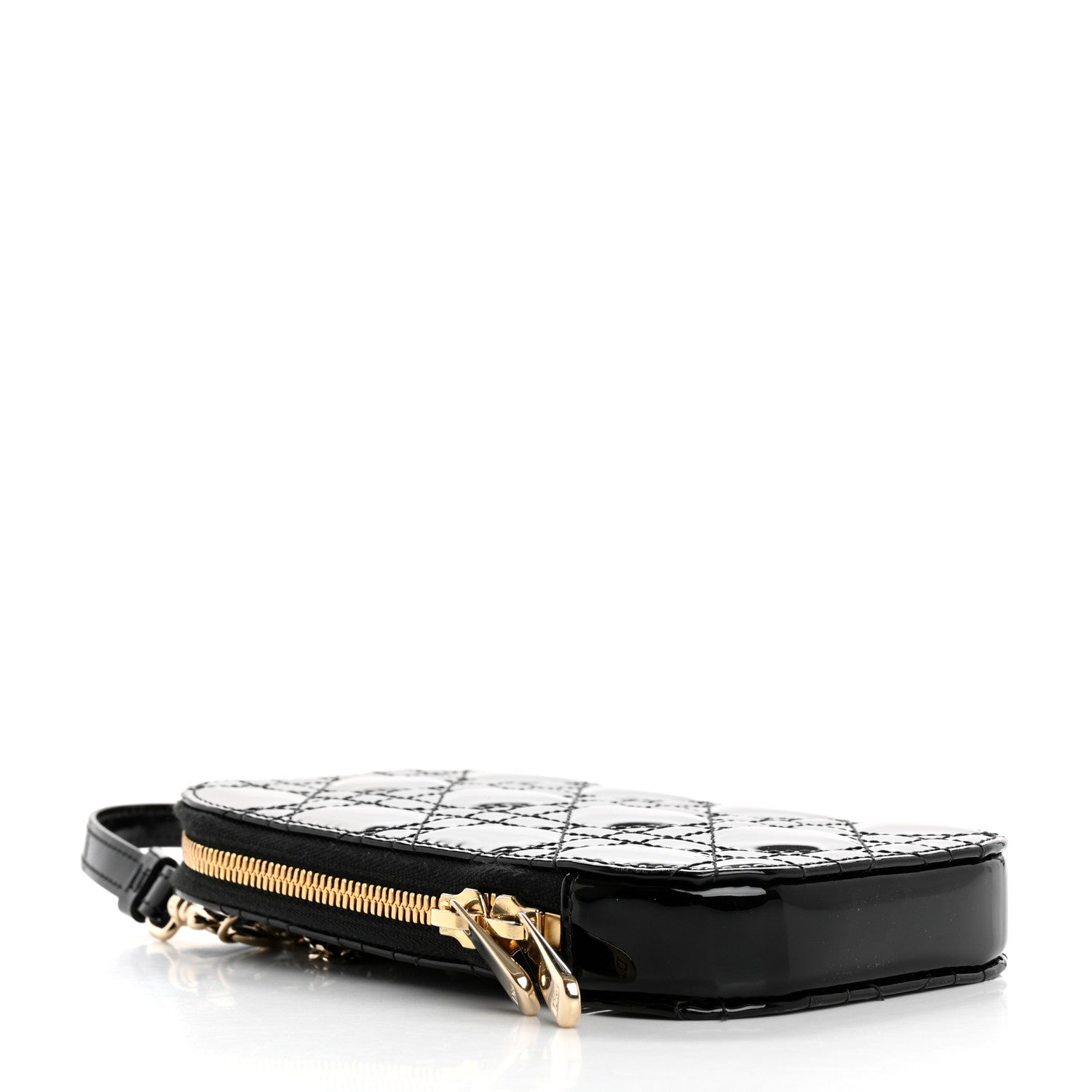 Christian Dior Patent Cannage Lady Dior Phone Holder Black 4 of 12