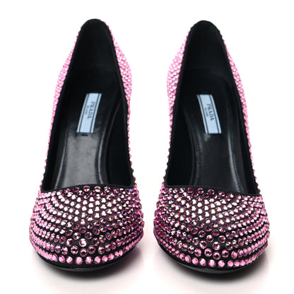 Prada Satin Crystal 85mm Pumps 38 Rosa 2 of 8