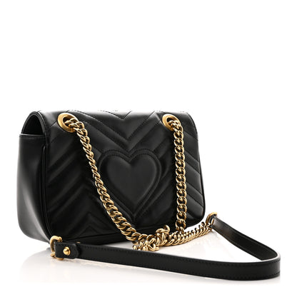 Gucci Calfskin Matelasse Mini GG Marmont Shoulder Bag Black 3 of 10