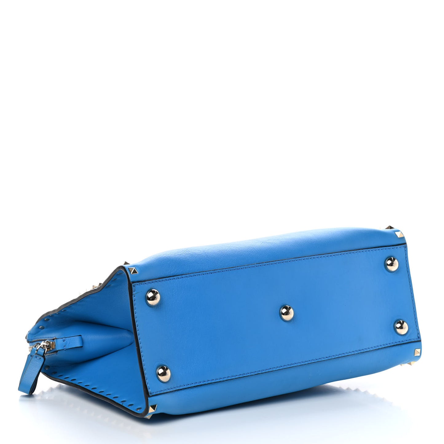 Vitello Rockstud Dome Shopper Blue Fluo