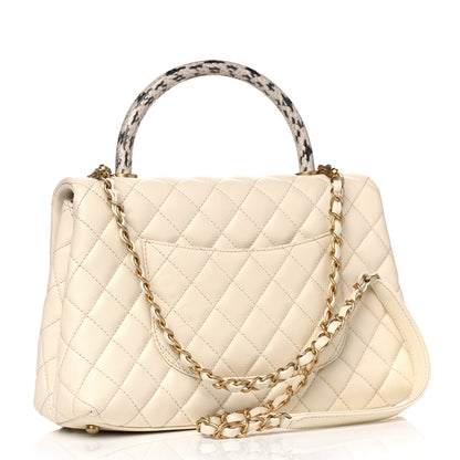 Chanel Caviar Elaphe Quilted Small Coco Handle Flap Ivory 2 of 4