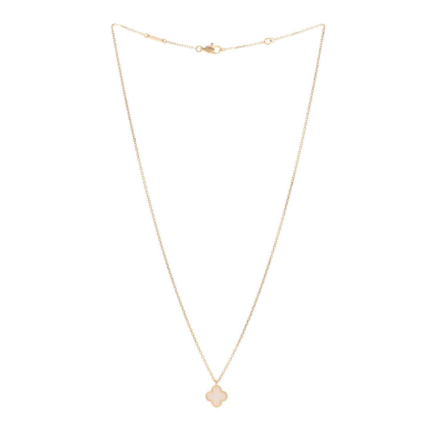 18K Yellow Gold Mother of Pearl Sweet Alhambra Pendant Necklace