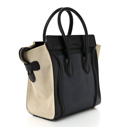 Celine Canvas Smooth Calfskin Micro Tri-Color Luggage Navy Blue 3 of 13