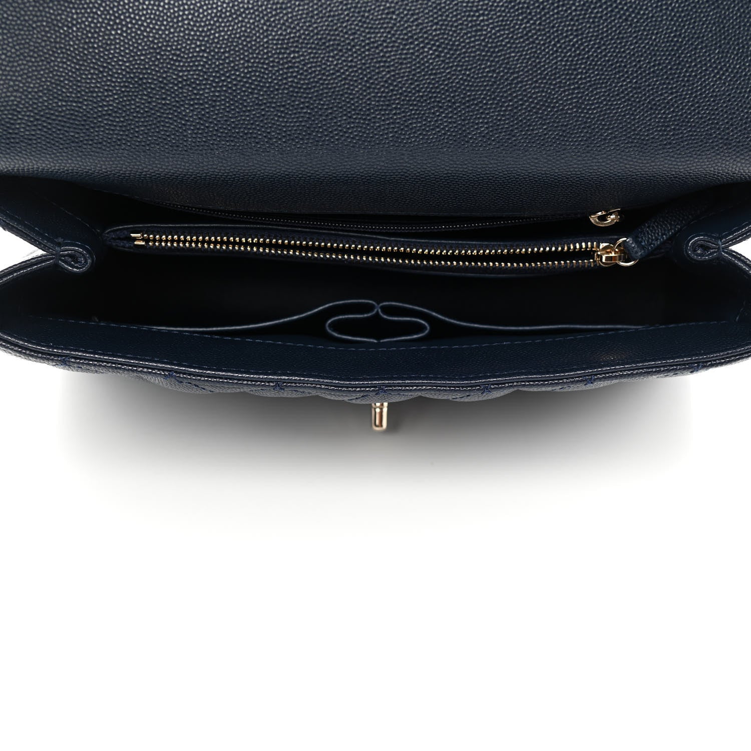 Chanel Caviar Quilted Small Coco Handle Flap Navy 4 of 4