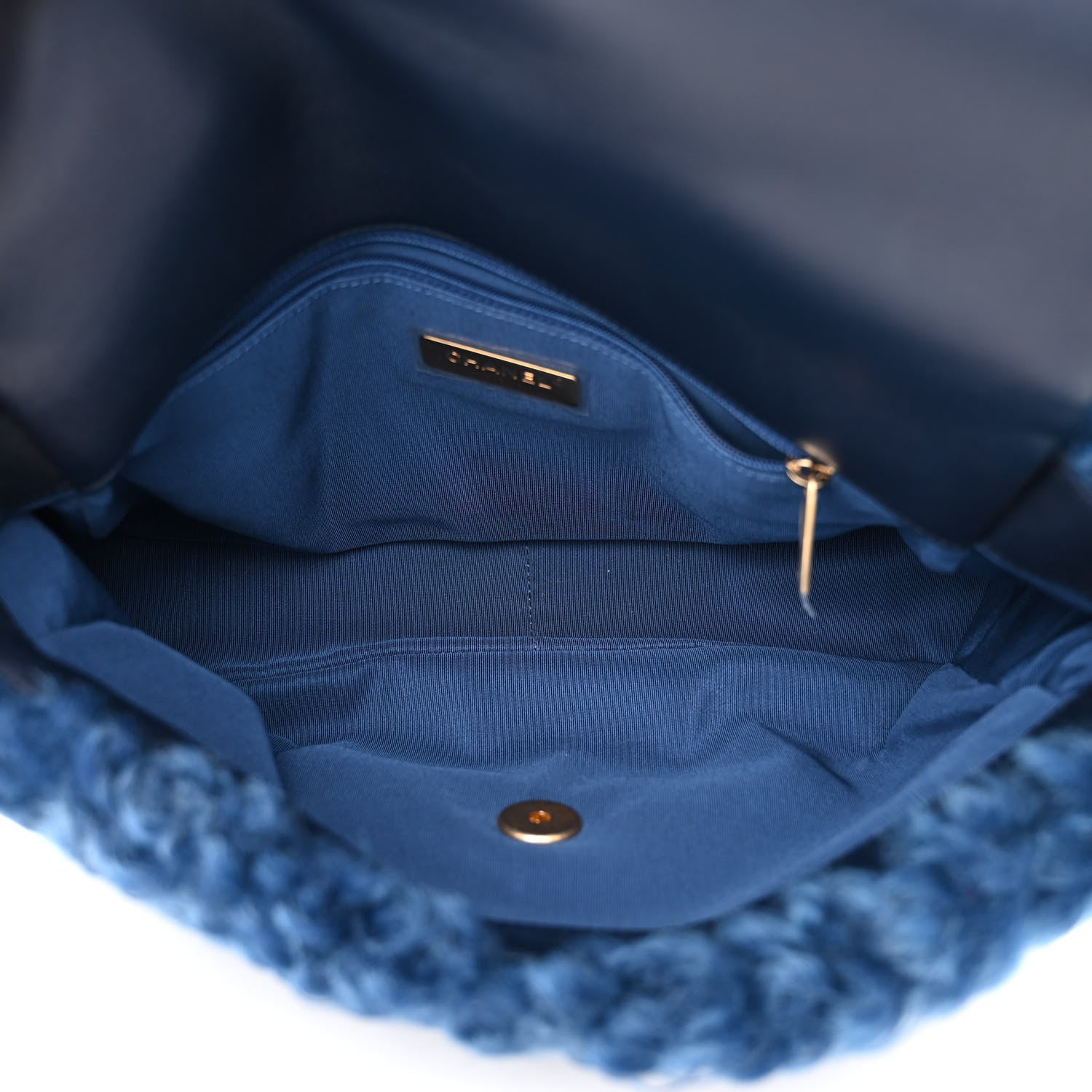 Chanel Shearling Sheepskin Large Chanel 19 Flap Blue 5 of 10