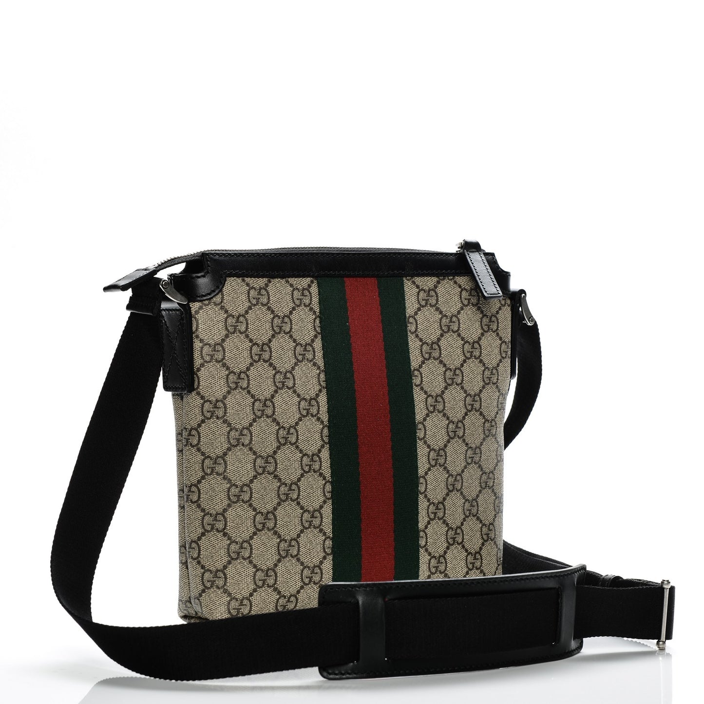 GG Supreme Monogram Web Messenger Bag Black