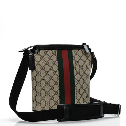Gucci GG Supreme Monogram Web Messenger Bag Black 3 of 8